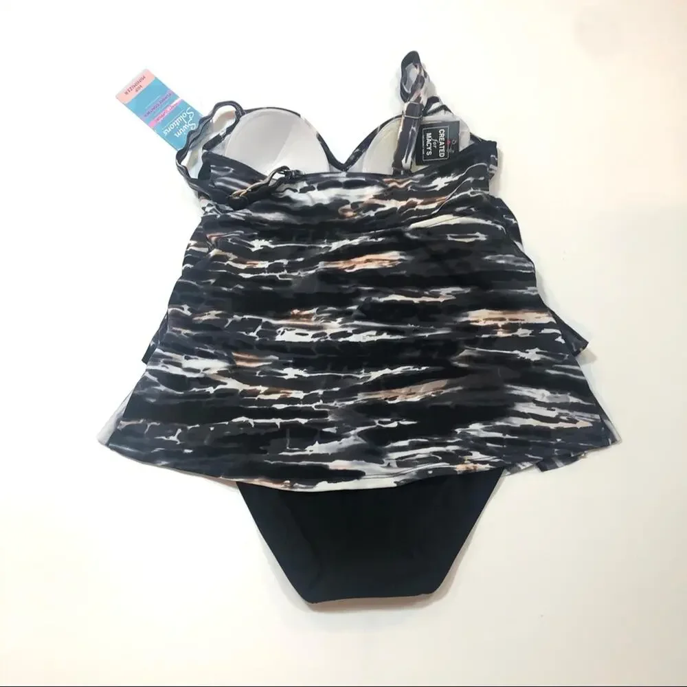 Swim Solutions Triple Tiered One-Piece Swimsuit